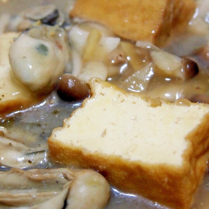 厚揚げと牡蠣の中華あんかけ煮